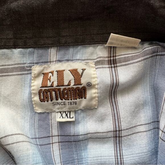 Vintage Ely Cattleman Plaid Embroidered Western Pearl Snap Shirt - Picture 4 of 4